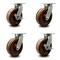 Service Caster 12 Inch Heavy Duty High Temp Phenolic Swivel Caster Swivel Locks 2 Brakes, 2PK SCC-KP92S1230-PHRHT-BSL-2-SLB-2 - alternate 1